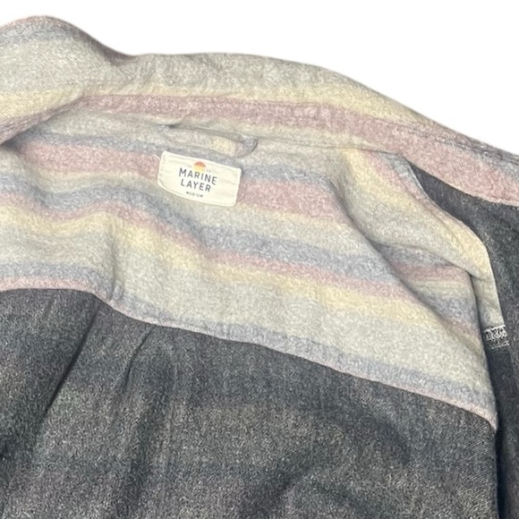 Marine Layer vicente overshirt Striped Button-Up Shirt size M - Picture 6 of 8